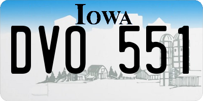 IA license plate DVO551
