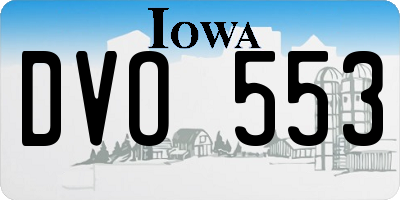 IA license plate DVO553