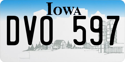 IA license plate DVO597