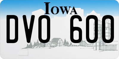 IA license plate DVO600