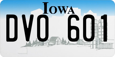IA license plate DVO601