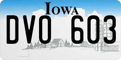 IA license plate DVO603
