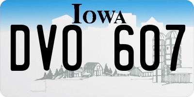 IA license plate DVO607
