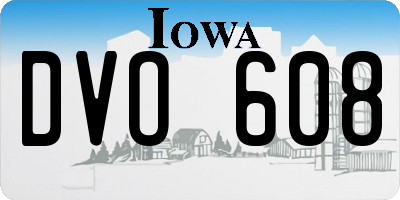 IA license plate DVO608
