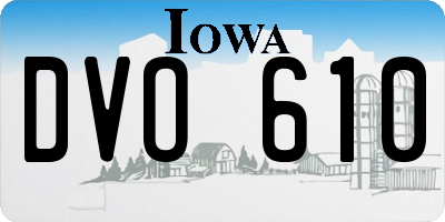 IA license plate DVO610