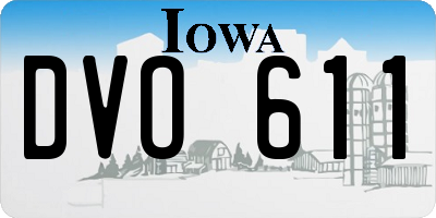 IA license plate DVO611