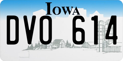IA license plate DVO614