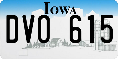 IA license plate DVO615