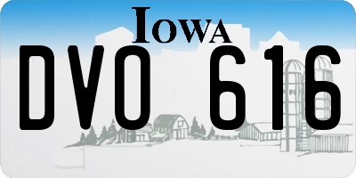 IA license plate DVO616