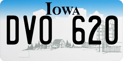 IA license plate DVO620