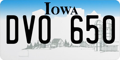 IA license plate DVO650