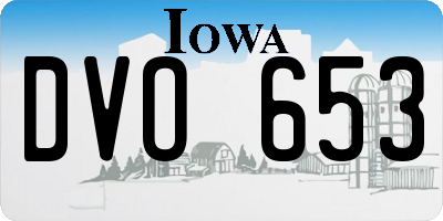 IA license plate DVO653