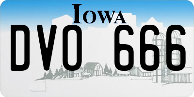 IA license plate DVO666