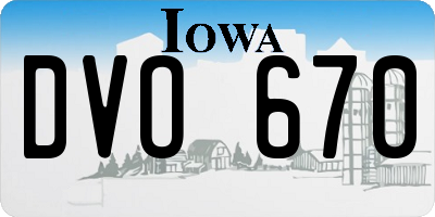 IA license plate DVO670