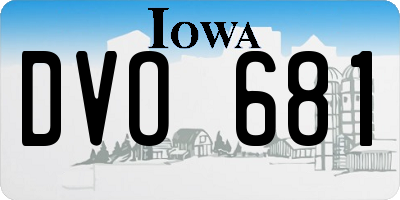 IA license plate DVO681