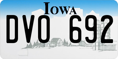 IA license plate DVO692