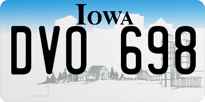 IA license plate DVO698