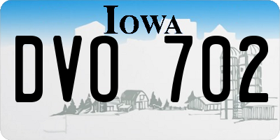 IA license plate DVO702