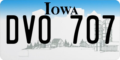IA license plate DVO707