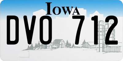 IA license plate DVO712
