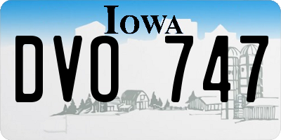 IA license plate DVO747