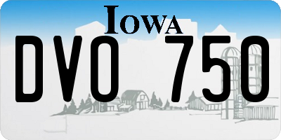 IA license plate DVO750