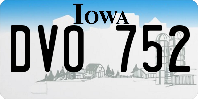 IA license plate DVO752