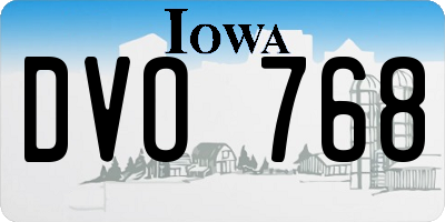 IA license plate DVO768