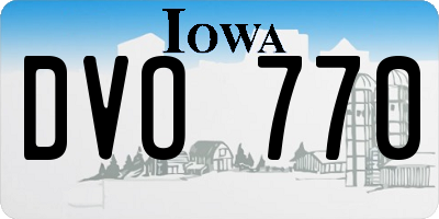IA license plate DVO770