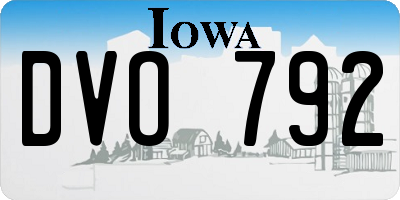 IA license plate DVO792