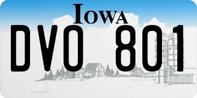 IA license plate DVO801