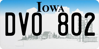 IA license plate DVO802