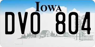 IA license plate DVO804