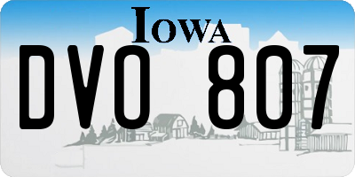 IA license plate DVO807