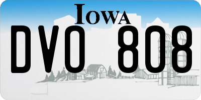 IA license plate DVO808