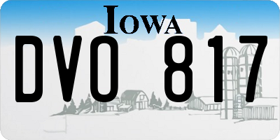 IA license plate DVO817