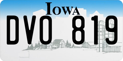IA license plate DVO819