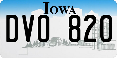 IA license plate DVO820