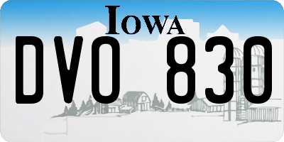 IA license plate DVO830