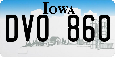 IA license plate DVO860