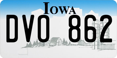 IA license plate DVO862