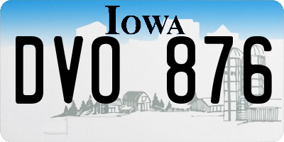 IA license plate DVO876
