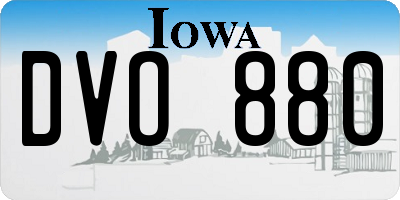 IA license plate DVO880