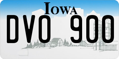 IA license plate DVO900