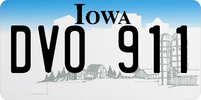 IA license plate DVO911
