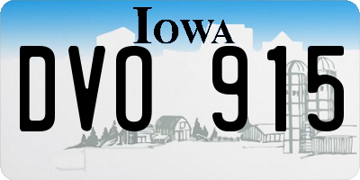 IA license plate DVO915