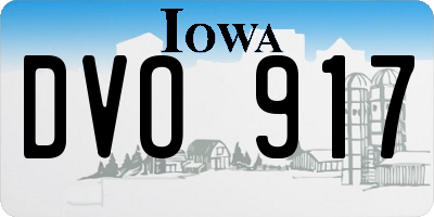IA license plate DVO917