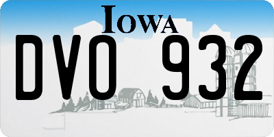 IA license plate DVO932