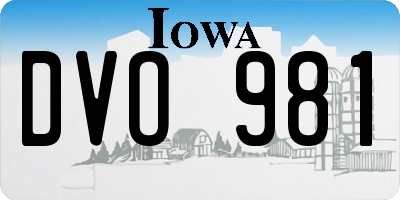 IA license plate DVO981