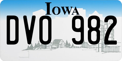IA license plate DVO982